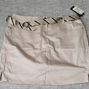 Bamboo Traders Tan  Skort with Striped Belt